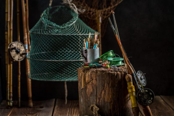 Equipment for fishing with flies, floats and rods Equipment for fishing with flies, floats and rods