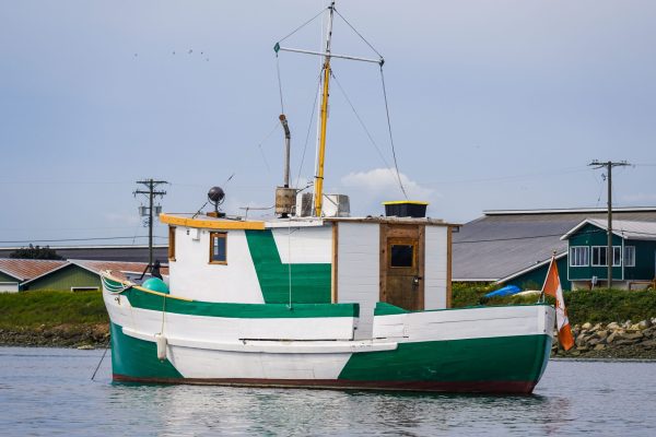 Old fishing boat in a fishing village An old fishing boat in a fishing village