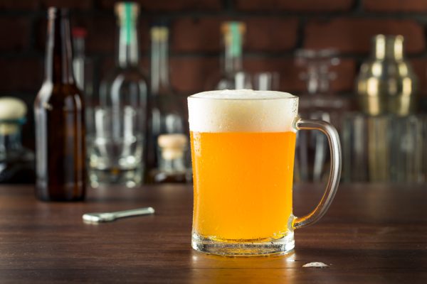Refreshing Golden Beer Lager in a Pint Glass